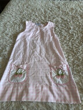 Sweet Dreams Pink Gingham Strawberry Pocket Nightgown